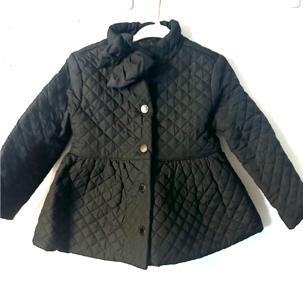 Janie and Jack black quilted bow jacket